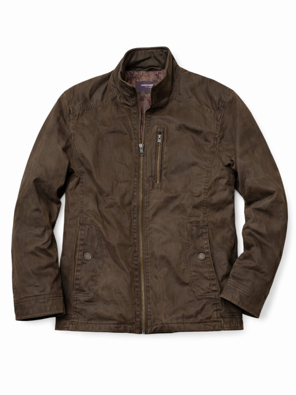 Johnston & Murphy Waxed Cotton Jacket Brown Field Coat Men’s M Smart Casual READ